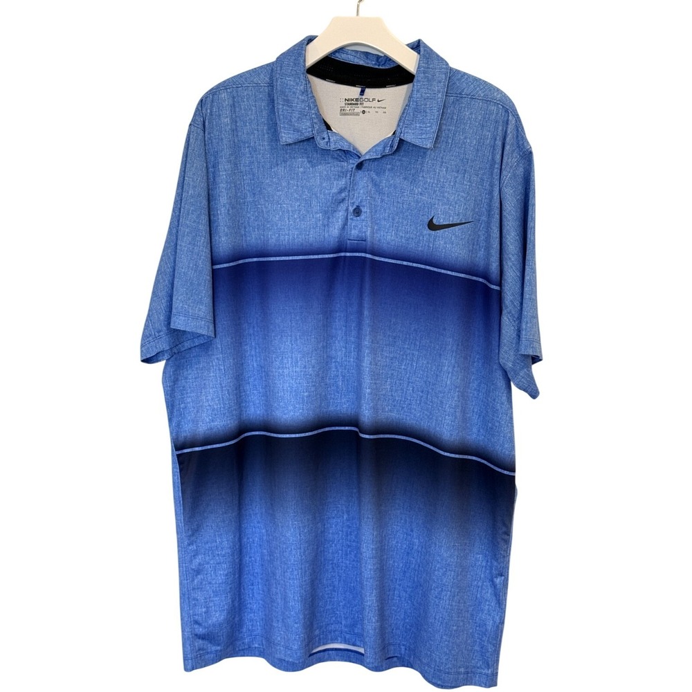 Nike Golf Standard Dri-FIT Polo Shirt mens XL Blue Short Sleeve Athletic Golf